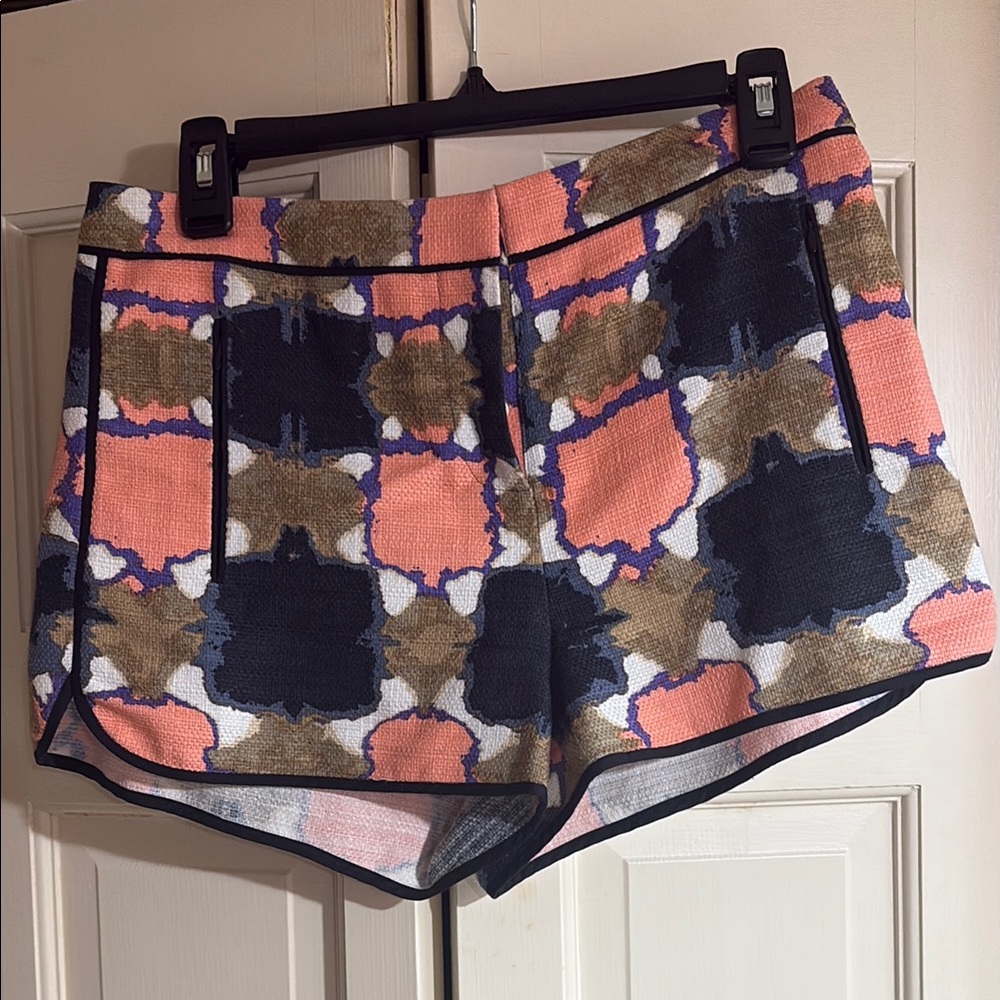 Tibi Cotton Pink and Black Shorts